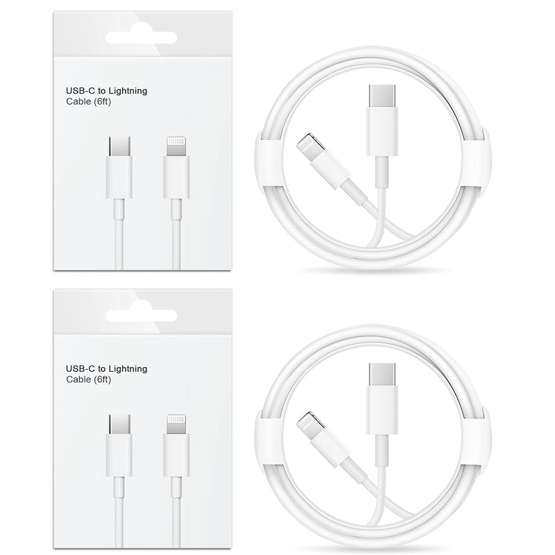 iPhone Fast Charger Lightning Cable【Apple MFi Certified】2-Pack USB-C to Lightning Cable (6.6Ft) Fast Charging Compatible with iPhone 12/12 Mini/12 Pro/12 Pro Max/11/11 Pro/11 Pro Max/Xs Max/XR/X,iPad 2 PACK-Kit