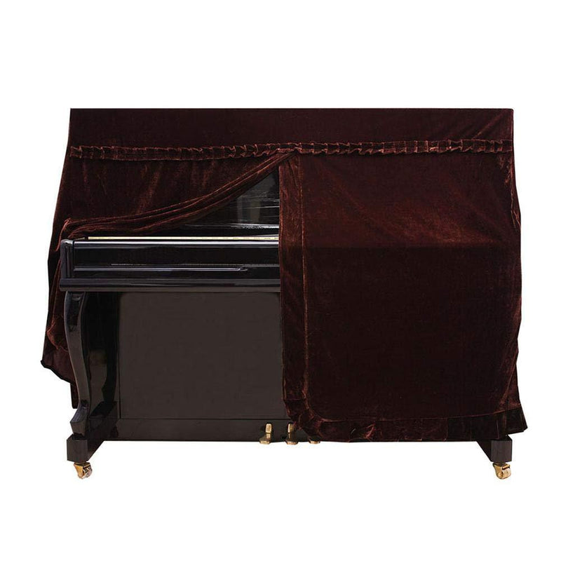 Evonecy Upright Piano Full Cover, Beautiful Comfortable Soft Exquisite Full Piano Cover, for Pianos Upright Pianos Professional Use General Purpose Brown