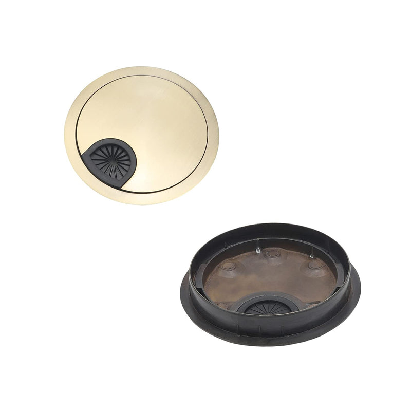 Yinpecly 2pcs Metal Desk Grommet for Wire Organizer Fits 3.15"/80mm Hole Cable Grommet Desk Hole Cover Bronze for Office Computer Table Wire Cord Cable Managing&Hiding fit 80mm dia hole