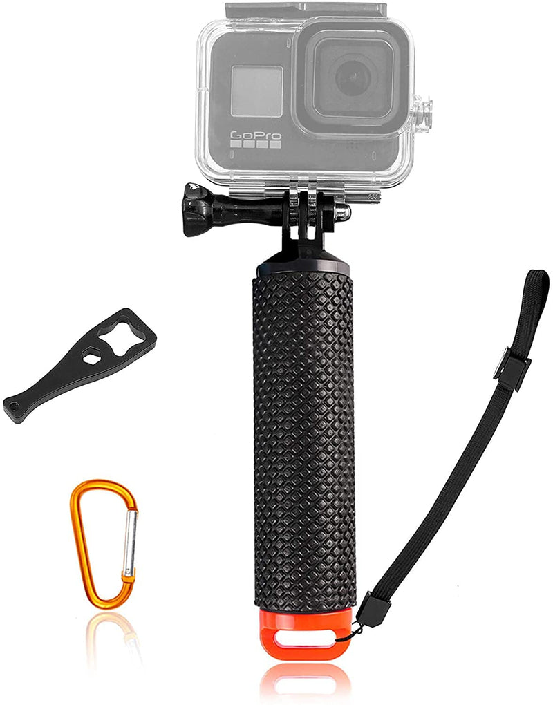 YonGoo Waterproof Floating Hand Grip Compatible with Gopro Hero 9 8 7 6 5 Max Session 4 3+, Handle Mount Accessories for Fusion, DJI Osmo Action Cameras, Orange