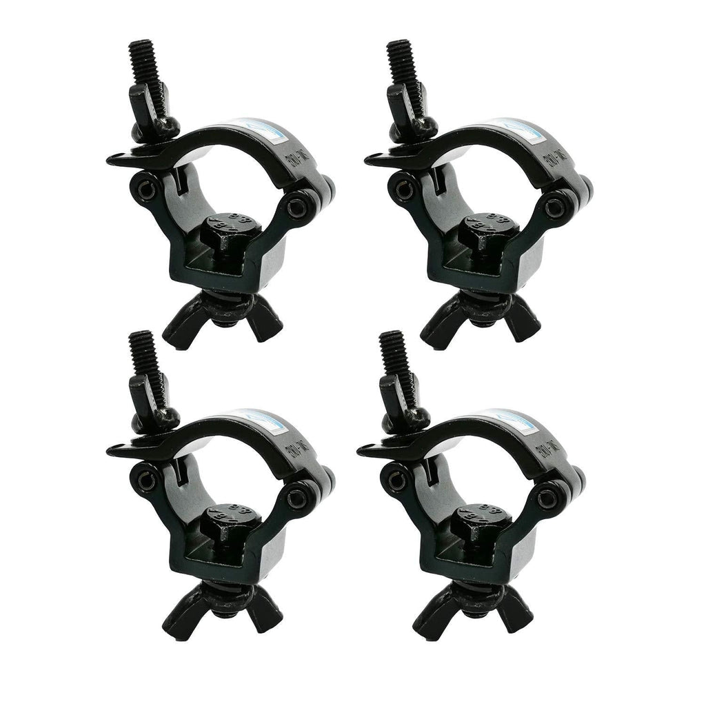 Mini Stage Light Clamp 18-21mm 0.70”-0.82” OD Tubing/Pipe Aluminum Mounting Truss Clamps Max Heavy Duty Load 22lbs Black 4 Pack
