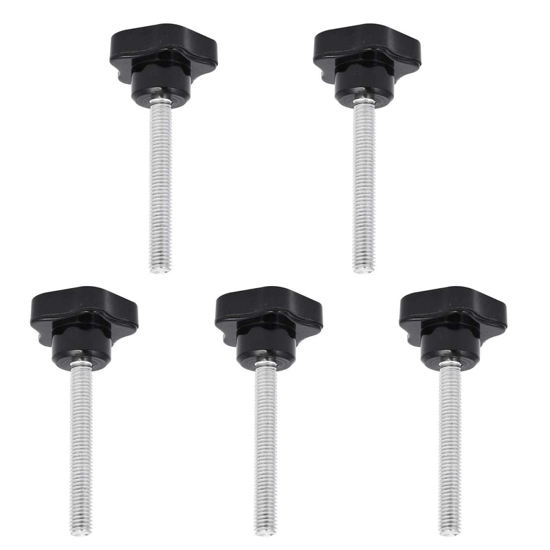 M8x60mm Plum Blossom Five Pointed Clamping Screw Knob Star Knob Screw Knob Clamping Handle Black (5Pcs) M8x60