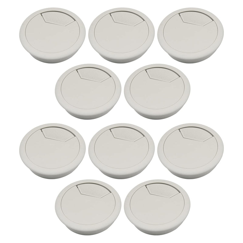 Yinpecly 2.36" Plastic Cable Hole Cover Cord Desk Grommet for Home Office Desk Cable Cord Organizer Plastic Cover Hardware Wire Organizer Grey Tone 10pcs