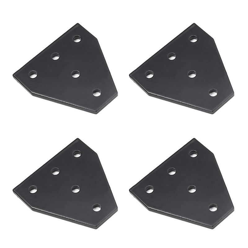 [AUSTRALIA] - Yinpecly Aluminum Alloy T Shape Outside Joining Plate 2.36" x 2.36" x 0.16"(LxWxT) with 5-Hole Joint Bracket Hardware for 3D Printer Parts 2020 Aluminum Profile Corner Bracket Plate Black Tone 5pcs 