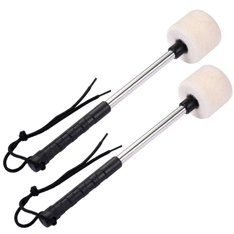 [AUSTRALIA] - Jiayouy A Pair of Bass Drum Mallets Timpani Mallet Felt Mallets Sticks with Stainless Steel Handle Percussion Marching Band Accessory Length 320cm/12.6Inch 
