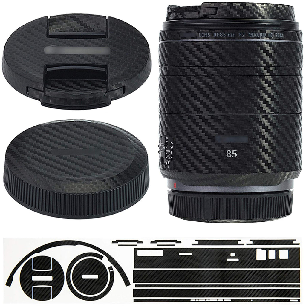 Anti-Scratch Anti-Wear Camera Lens Skin Cover Protector Film for Canon RF 85mm F2 Macro IS STM on EOS R5 R6 R RP Lens & Lens Caps Protective Decoration - Carbon Fiber Black