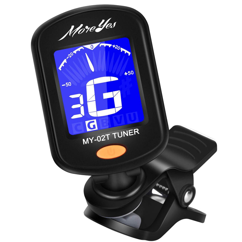 MOREYES Guitar Tuner with 360° Rotate for Guitar, Violin, Chromatic, Ukulele, Bass Easy to Read with LCD Display