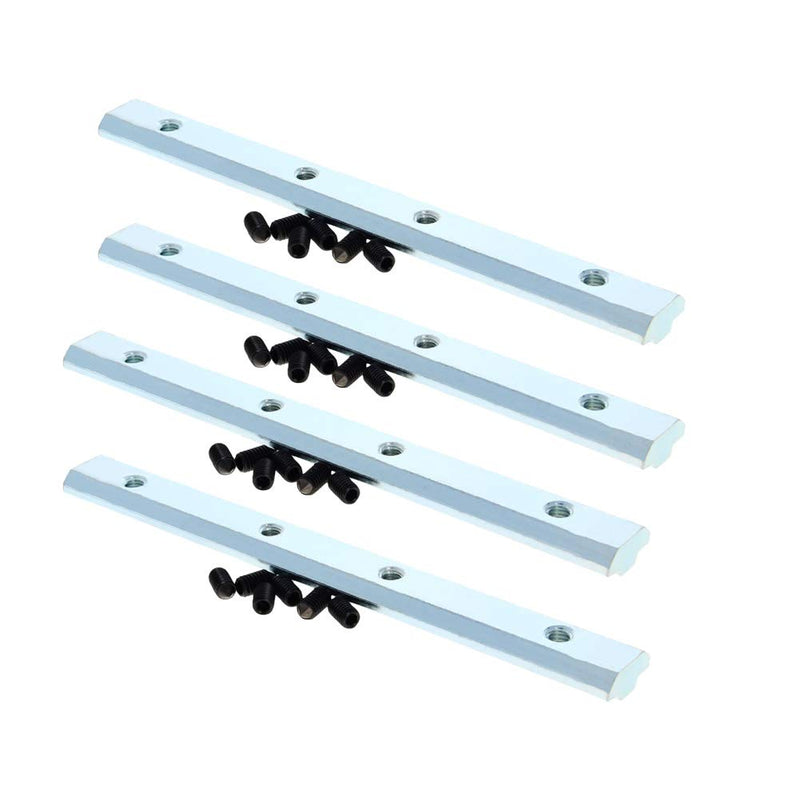 Yinpecly Carbon Steel Straight Line Connector 7.09 Inch Joint Bracket Hardware for 3D Printer Parts 4040 Series T Slot 8mm Aluminum Profile with Screws Silver Tone 4pcs 4040-M6 4pcs