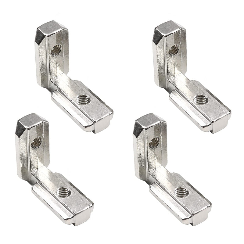[AUSTRALIA] - Yinpecly Corner Brace T Slot L-Shape Corner Bracket 3030 Series 90 Degree Zinc Alloy Interior Joint Bracket Suitable for 8mm Slot Aluminum Extrusion Profile with Screws Silver Tone 6pcs 6 Pieces 