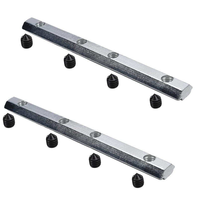 Yinpecly Carbon Steel Straight Line Connector 3.94 Inch Joint Bracket Hardware for 3D Printer Parts 2020 Series T Slot 6mm Aluminum Profile with Screws Silver Tone 4pcs