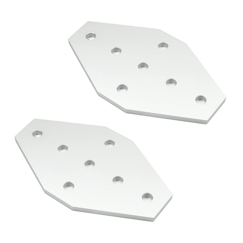 Yinpecly Aluminum Alloy Outside Joining Plate 3.94" x 2.36" x 0.16"(LxWxT) with 7-Hole Joint Bracket Hardware for 3D Printer Parts 2020 Aluminum Profile Corner Bracket Plate Silver Tone 2pcs 2 Pieces