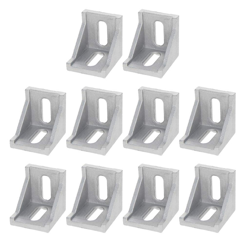 Yinpecly Inside Corner Bracket Gusset Aluminum Alloy Interior Joint Bracket Suitable for 4040 Series with 8mm Slot Aluminum Extrusion Profile Silver Tone 10pcs 4040A Series