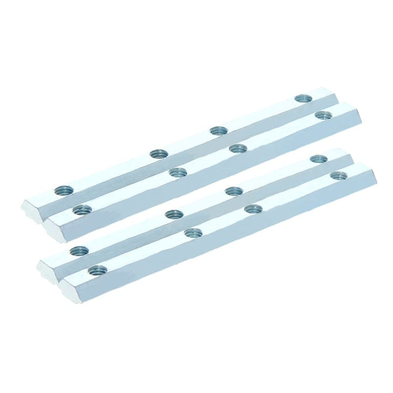 Yinpecly Carbon Steel Straight Line Connector 3.94 Inch Joint Bracket Hardware for 3D Printer Parts 2020 Series T Slot 6mm Aluminum Profile Silver Tone 4pcs