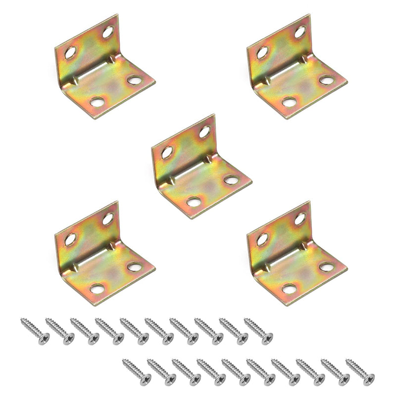 Yinpecly Corner Brace 20PCS Right Angle Bracket Corner Bracket 0.71" x 0.94" (L x W) Galvanized Angle Bracket Fastener Right Angle Bracket Suitable for Furniture Wooden Cabinet 24x18mm 20pcs