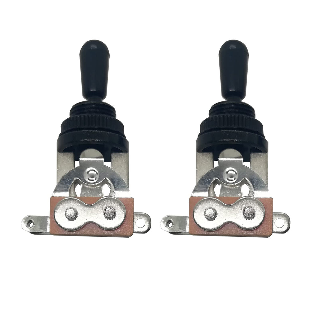 3 Way Guitar Toggle Switch Pickup Selector for Gibson Epiphone Les Paul LP SG Electric Guitar Short Straight 2 Pcs (Black) black