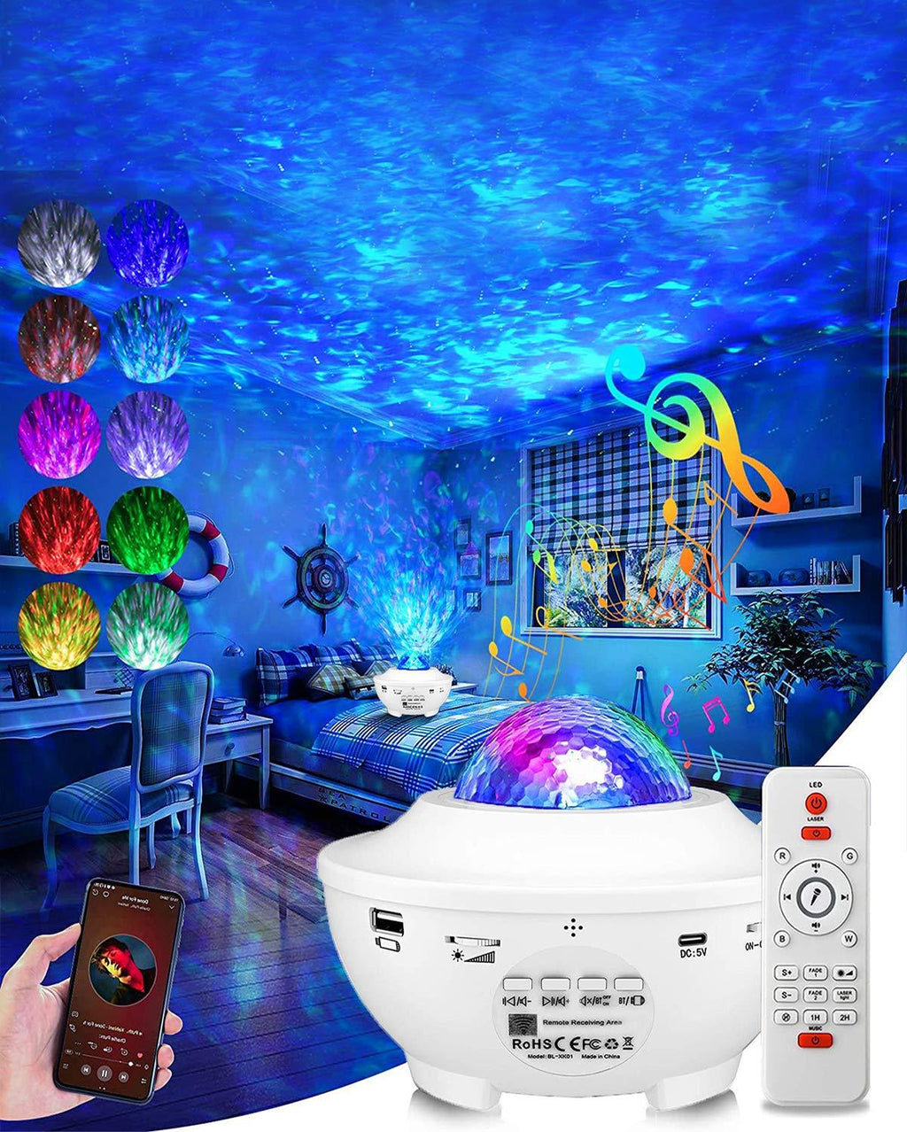 POCOCO Star Projector,Galaxy Lite Home Planetarium Galaxy Projector with  Real Starry Skylight Presentation,Night Light Ambiance