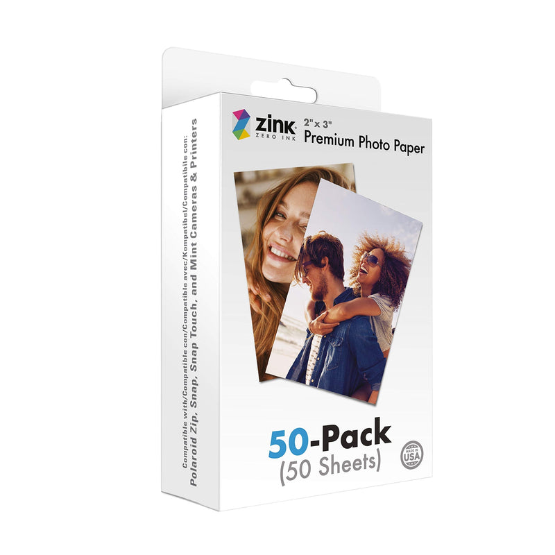 [AUSTRALIA] - Zink 2"x3" Premium Instant Photo Paper (50 Pack) Compatible with Polaroid Snap, Snap Touch, Zip and Mint Cameras and Printers 50 Pack 
