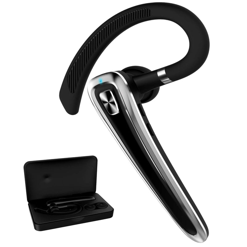 Bluetooth Headset V5.0 Wireless Bluetooth Earpiece CVC8.0 Noise Cancelling Hands-Free Earphone for Driving/Business/Workout Wireless Headset Compatible with iPhone/Android Cell Phones Laptop Black -G
