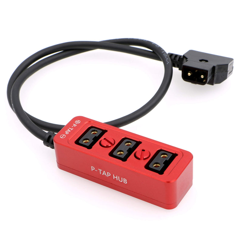 [AUSTRALIA] - AConnect Dtap Male to 3 Port D tap P-tap Female Splitter Cable with Screw Threads for ARRI RED Z CAM Cameras/TILTA Steadicam IDX Battery 21in/ 54cm 