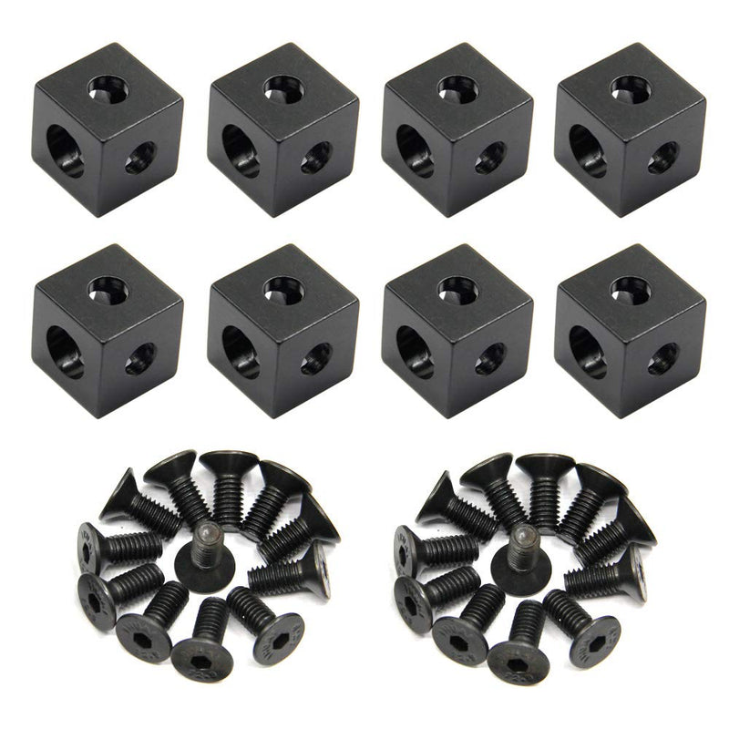 Befenybay 8PCS Black Corner Bracket Cube (20x20x20mm) for 6mm Slot Aluminum Extrusion Profile 2020 Series (Cube Corner-8PCS) Cube Corner-8PCS