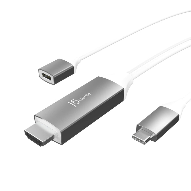 j5create USB Type C to 4K@60Hz HDMI 6ft Charging Cable with PD 100W, Compatible with Thunderbolt 3/4, MacBook Pro/Air, iPad Pro, iPad Air 4, ChromeBook and More (JCC155G)
