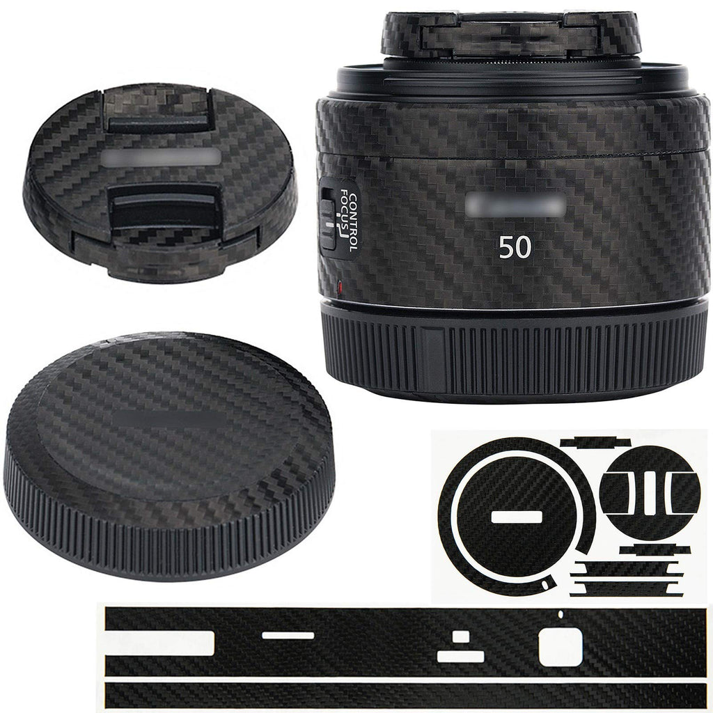 Anti-Scratch Anti-Wear Camera Lens Skin Cover Protector Film for Canon RF 50mm RF50mm F1.8 1.8 STM on EOS R5 R6 R RP Lens & Lens Caps Protective Decoration Sticker - Carbon Fiber Black