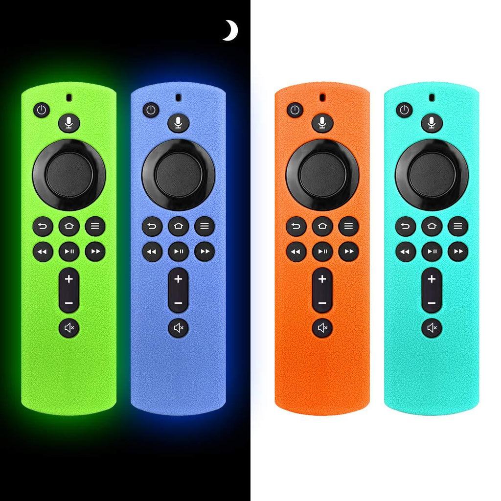 4Pack Case for Firetv Remote, Fire Stick Remote Cover Case, Silicone Cover for TV Firestick 4K/TV 2nd Gen(3rd Gen) Remote Control - Light Weight/Anti Slip/Shockproof - Green,Blue,Orange,Mint Blue