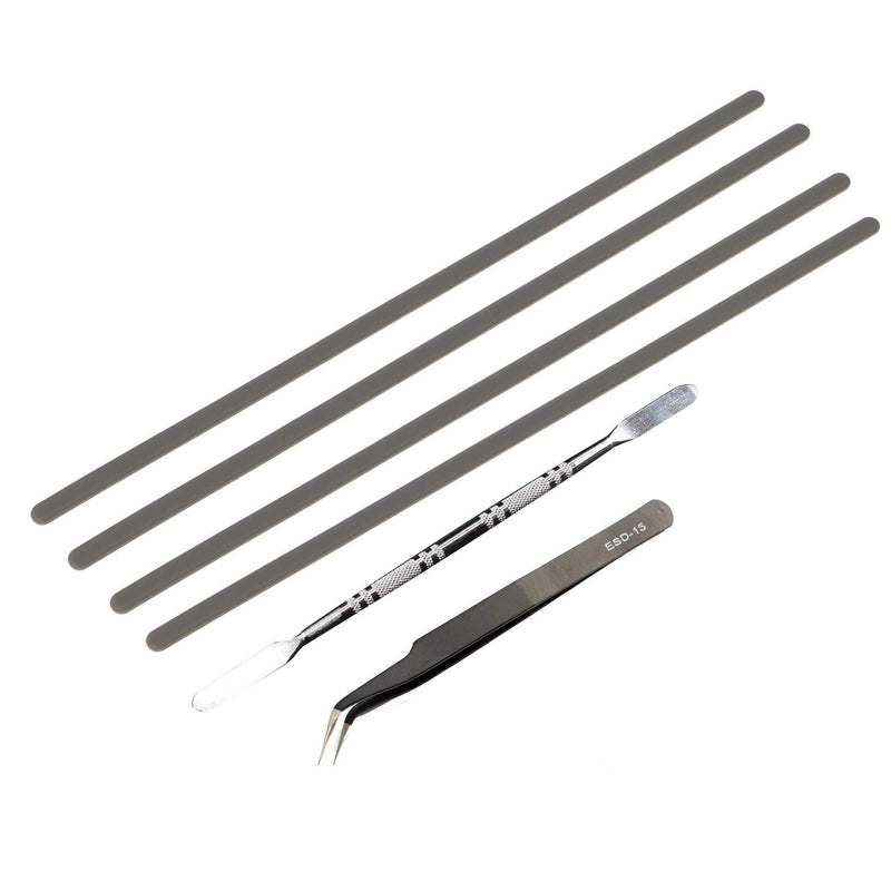 4 PCS Non-Slip Bumper Feet Strips,OBKJJ Notebook DIY Bumper Feet Replacement Tool(Metal Crowbar×1,Tweezers×1) for Dell Inspiron |15 7569 7579|5368 5378|7460 7472 7560 7572 |7368 7378 |