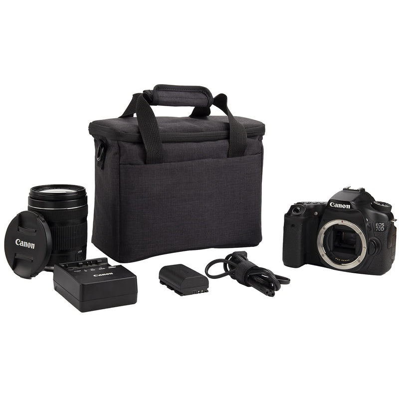 Khanka Carrying Soft Padded Camera Equipment Bag/Case Replacement for Canon EOS Rebel, Nikon, Olympus, Panasonic, Pentax, Sony, (Black)