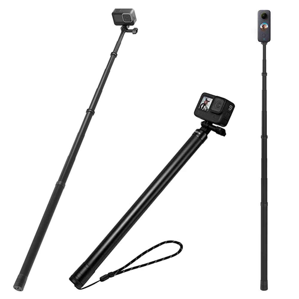 Ultra Long Selfie Stick for GoPro Hero ,Insta 360,OSMO Action Camera,Extendable at 3 Lengths 22" 47.2" 106" Carbon Fiber Lightweight Pole Monopod (106" Upgraded Selfie Stick) 106" Upgraded Selfie Stick
