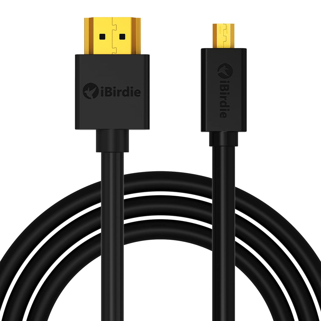 Micro HDMI to HDMI Cable 6 Feet - High Speed 18Gbps Support 4K60 HDR ARC Compatible with GoPro Hero 7 6 5 4, Raspberry Pi 4, Sony A6000 A6300 Camera, Nikon B500, Lenovo Yoga 3 Pro, Yoga 710