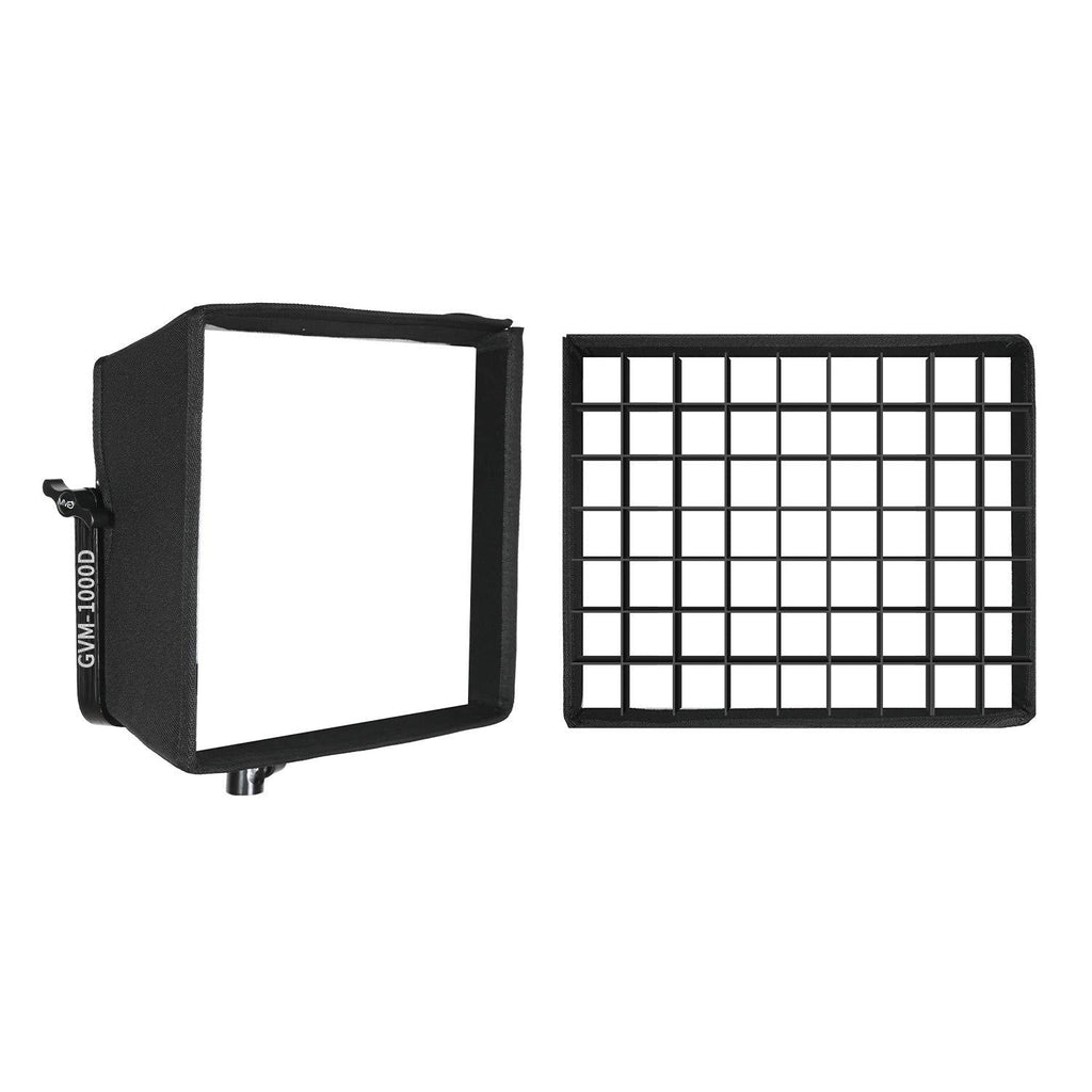 GVM Foldable Softbox Diffuser with Grid Beehive for RGB 1000D LED Video Light, Suitable for Studio Lighting, Portrait Photography, Video Lighting, Led Panel 11.8"x9.8"