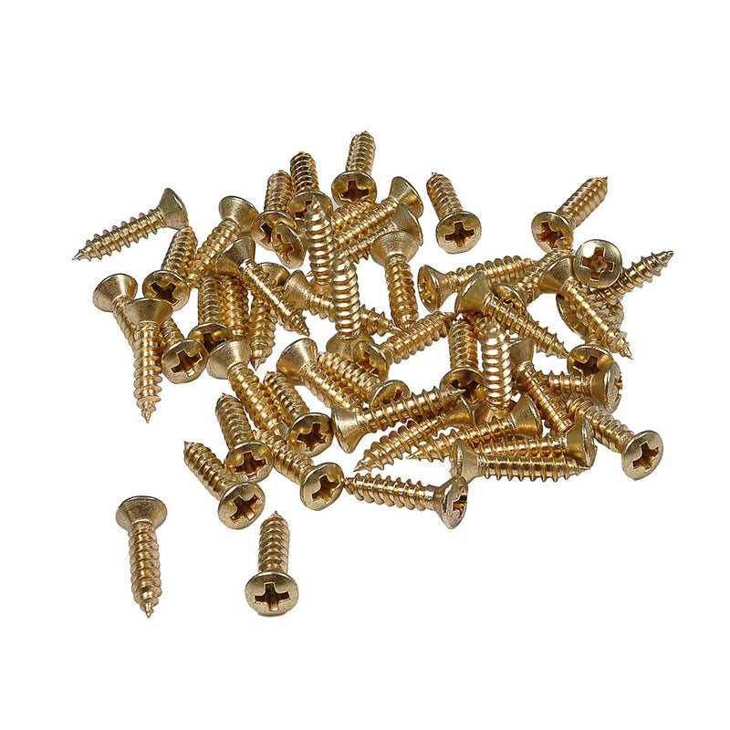 Musiclily Ultra 2.8x12.3mm Stainless Steel Pickguard Mounting Screws for Fender Stratocaster Telecaster Electric Guitar or Bass, Gold (Set of 50)