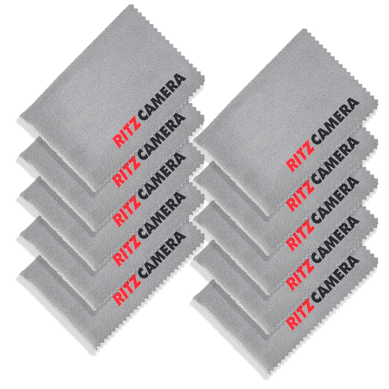 Microfiber Cloth for Electronics (10 Pack) - Cleans Lenses, Glasses, Screens, Cameras, iPad, iPhone, Eyeglasses, Cell Phone, LCD TV Screens and More 10 Pack Standard Packaging