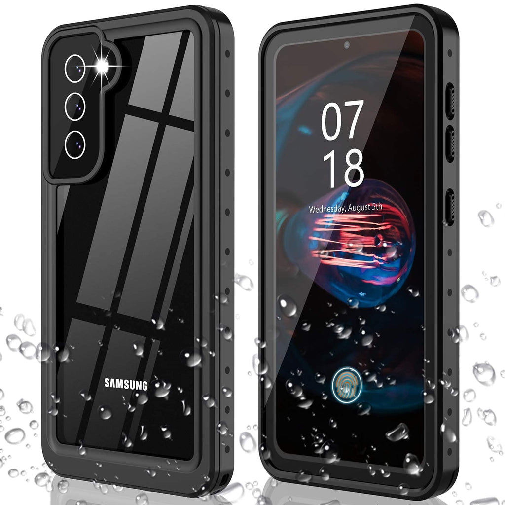 ANTSHARE for Samsung Galaxy S21+ Plus Case Waterproof, Built in Screen Protector 360° Full Body Protective Shockproof IP68 Underwater Clear Case for Samsung Galaxy S21+ Plus 6.7inch Black/clear