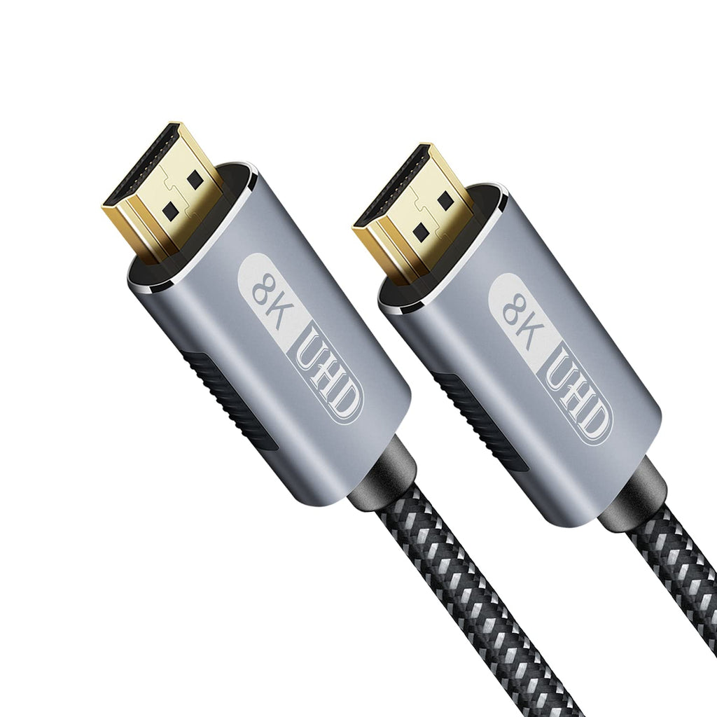 8K HDMI Cable 10ft, HDMI 2.1 48Gbps High Speed Nylon Braided HDMI Cord with eARC HDR10 4:4:4 HDCP 2.2&2.3, 4K HDMI Cable Compatible with Dolby Atmos Apple Fire LG Samsung TV PS5 PS5 Switch Xbox Roku 10 FT