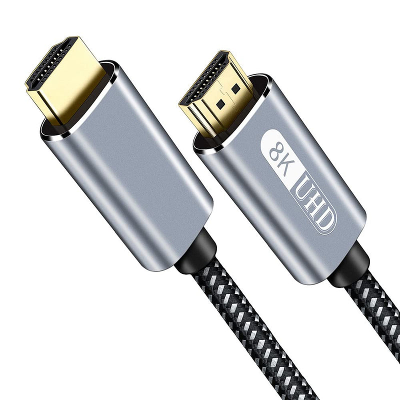 8K HDMI Cable 15ft, HDMI 2.1 48Gbps High Speed Nylon Braided HDMI Cord with eARC HDR10 4:4:4 HDCP 2.2&2.3, 4K HDMI Cable Compatible with Dolby Atmos Apple Fire LG Samsung TV PS5 PS6 Switch Xbox Roku 15 FT