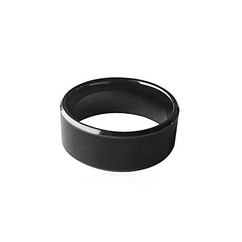 HECERE Waterproof Ceramic NFC Ring, NFC Forum Type 2 215 496 bytes Chip Universal for Mobile Phone, All-round Sensing Technology Wearable Smart Ring, Wide Surface Fasion Ring for Men or Women 6#