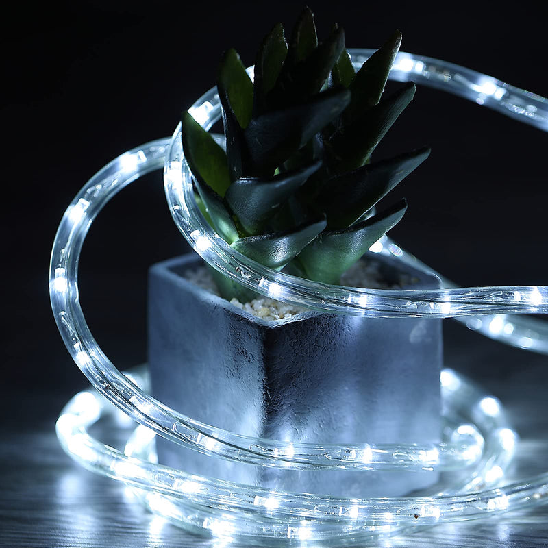 Tuanchuanrp 10Ft LED Rope Lights,LED Strip Lights Waterproof for Indoor/Outdoor,Eaves,Backyards Garden,Bedroom,Party,Decorative Lighting(Cold White) Cold White