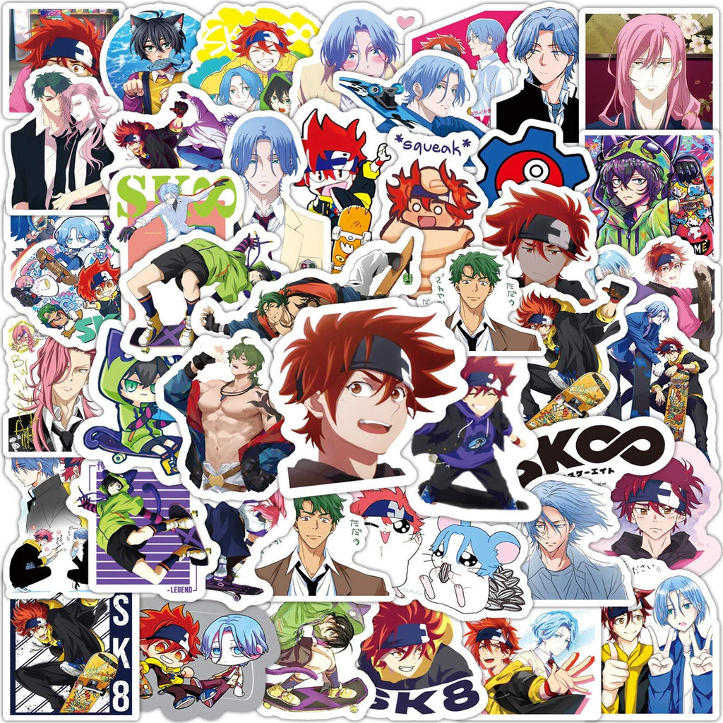 50PCS SK8 The Infinity Anime Mixed Stickers,Popular Classic Anime Stickers for Laptop Water Bottles Phone Case Notebook Decal