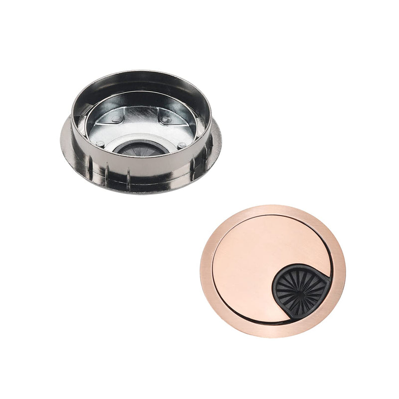 [AUSTRALIA] - Aicosineg Desk Grommet,2Pcs 2.01" Zinc Alloy Desk Wire Cord Cable Grommets Hole Cover for Home Office PC Computer Desk Cable Grommet Cord Organizer Plastic Cover Hardware Wire Organizer Red Bronze 