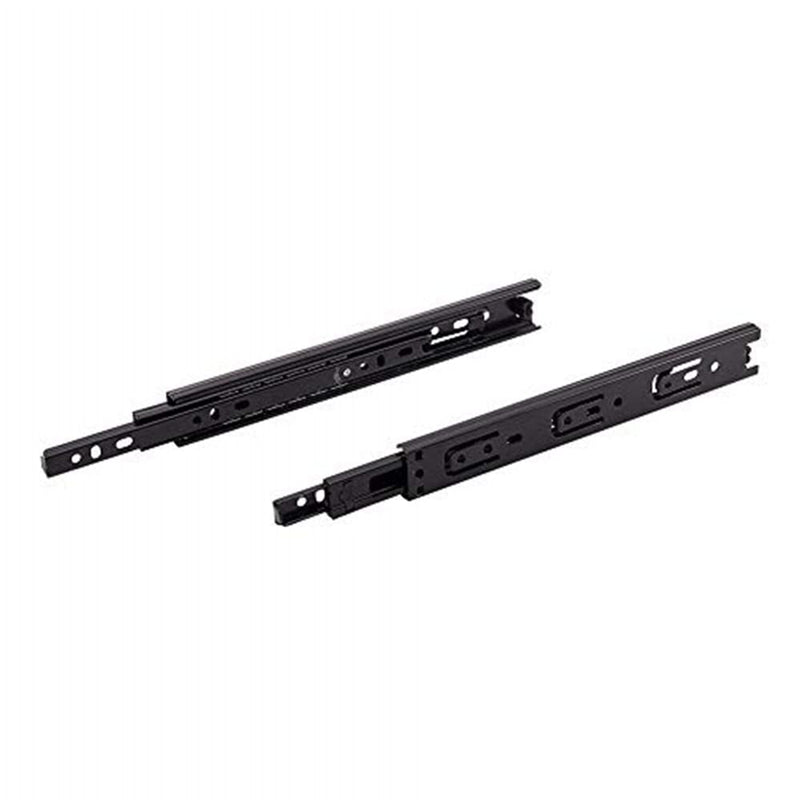 Juvielich 3 Fold Full Extension Ball Bearing Slide 10"x1.18" Undermount Drawer Slides Sliding Drawer Fittings for Furniture Drawers Black 1Pair
