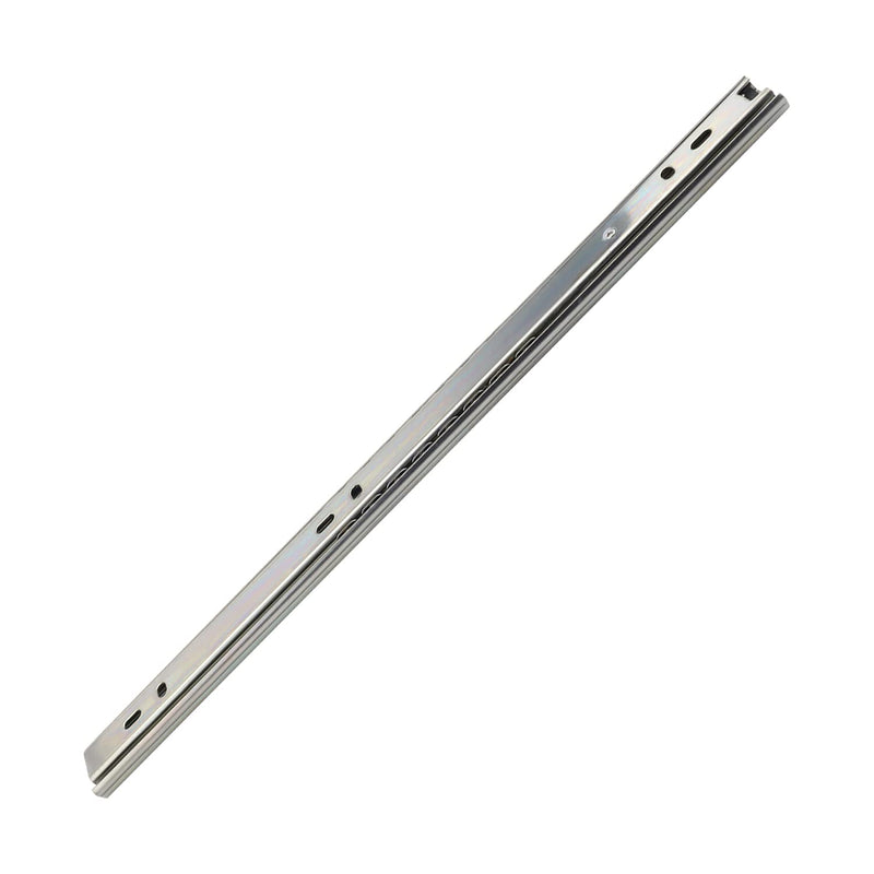 Juvielich Metal 2 Fold Ball Drawer Slides Track Rail for Furniture Drawers Cold Rolled Steel Ball Bearing Side Mount Drawer Slides Silver Tone 14" Length 1.06" Wide 1Pair