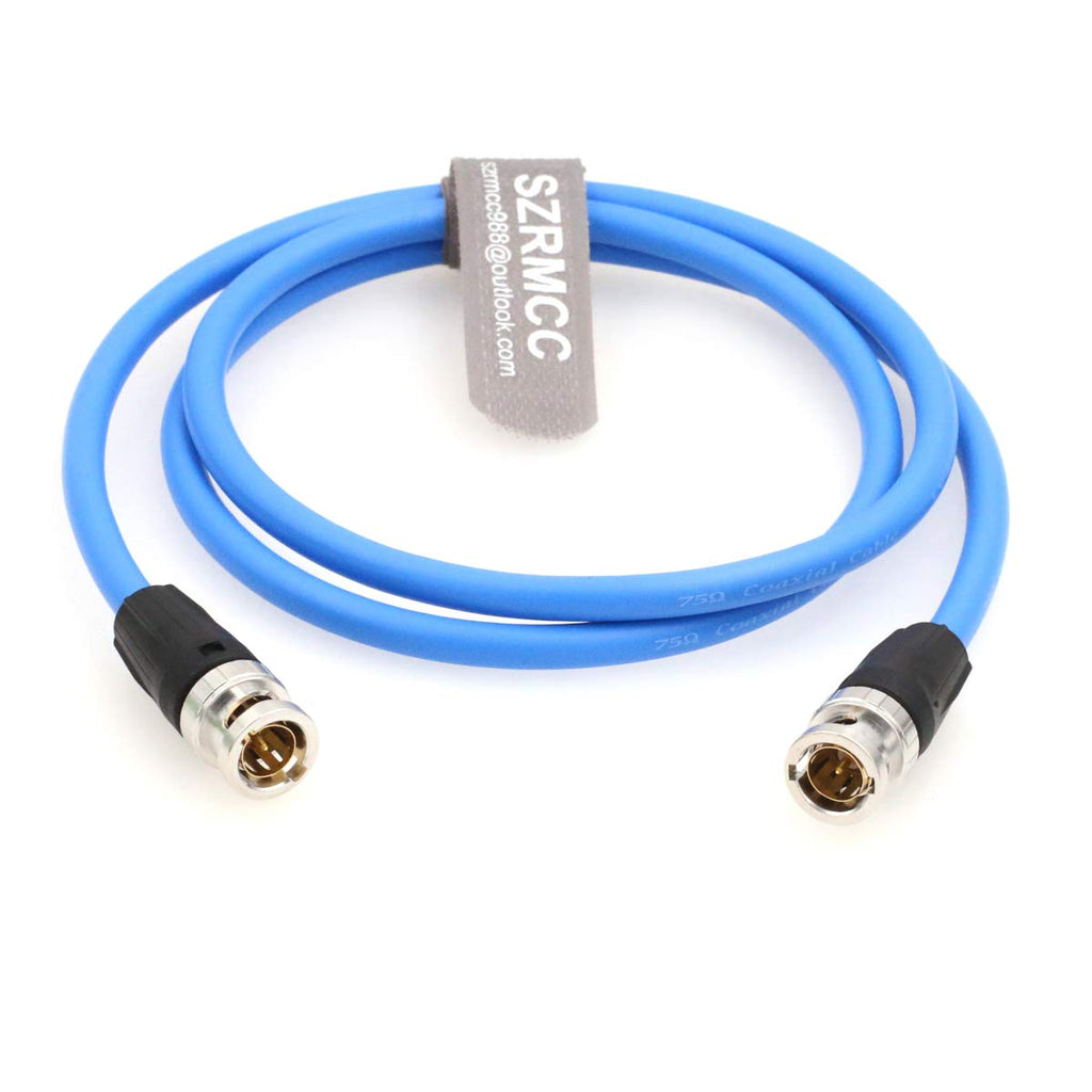 SZRMCC BNC Male to Male 12G HD SDI 75ohm 4K Video Coaxial Cable for Cameras Monitors (1m) Blue Cable 1m