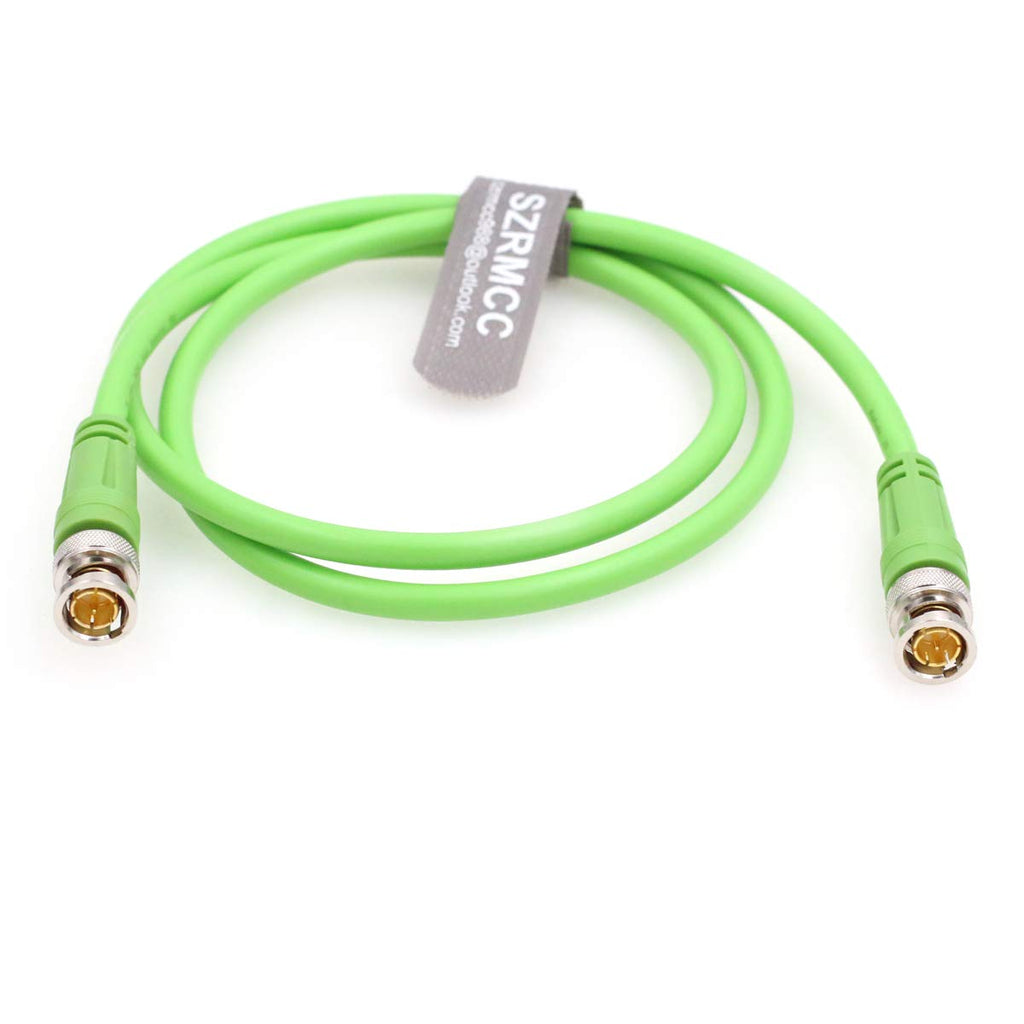 SZRMCC HD SDI 12G 75ohm Male to Male 4K Video Coaxial BNC Cable for Cameras Monitors (1m) Green Cable 1m