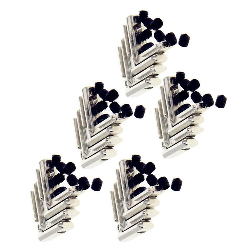 Internal Joint Bracket,20Pcs Internal Angle Connector Zinc Alloy Interior Joint Bracket L-Shape Interior Corner Connector Joint Bracket with Screw for Extrusion Profile Silver Tone 1.02x0.98inch