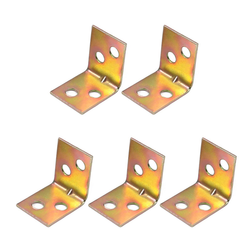 Aicosineg 50pcs 0.87" x 0.67" Metal Corner Brackets Corner Brace 90 Degree Internal Angle Brackets L Shape Brackets Joint Fastener with Screws for Wood Furniture Board Cabinet Window Table