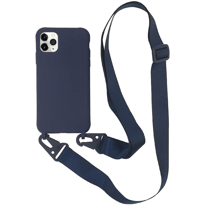 EURCRBU Compatible with iPhone 11 Case, Equipped with a Crossbody Belt & Adjustable Neck Lanyard tective Cover, Suitable for iPhone 11 6.1 Inch-Navy Blue Navy blue