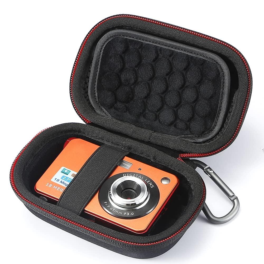 Hard Travel Carrying Case for Digital Camera，AbergBest 21 Mega Pixels 2.7" LCD Rechargeable HD/ Kodak Pixpro/ Canon PowerShot ELPH 180/190 / Sony DSCW800 / DSCW830 Cameras Protective Case - Black