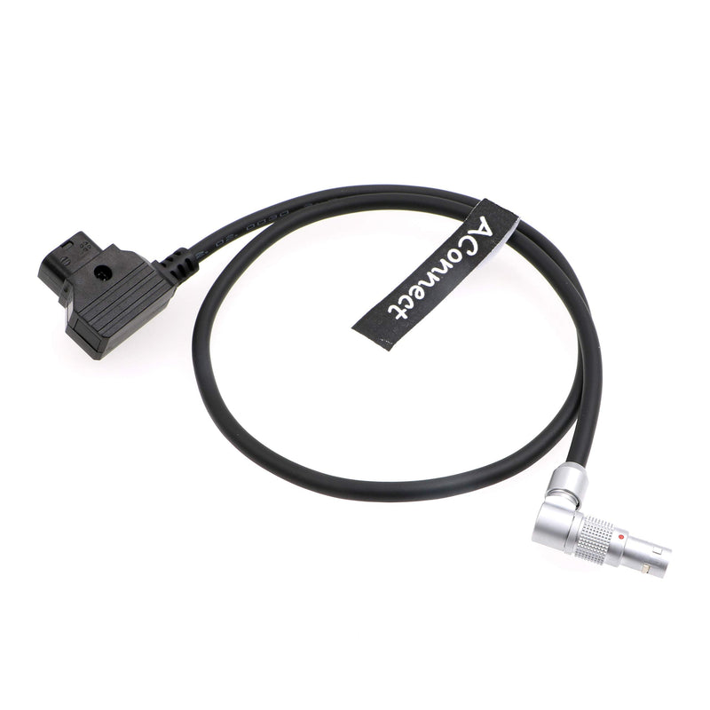 AConnect Rotatable Right Angle 4 Pin Male to Reverse D-Tap Power Cable for Zacuto Kameleon EVF 18in/45cm
